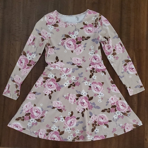 The Children's Place Girls Floral Long Sleeve Dress - Size L (10/12) - Picture 1 of 8